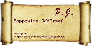 Poppovits József névjegykártya